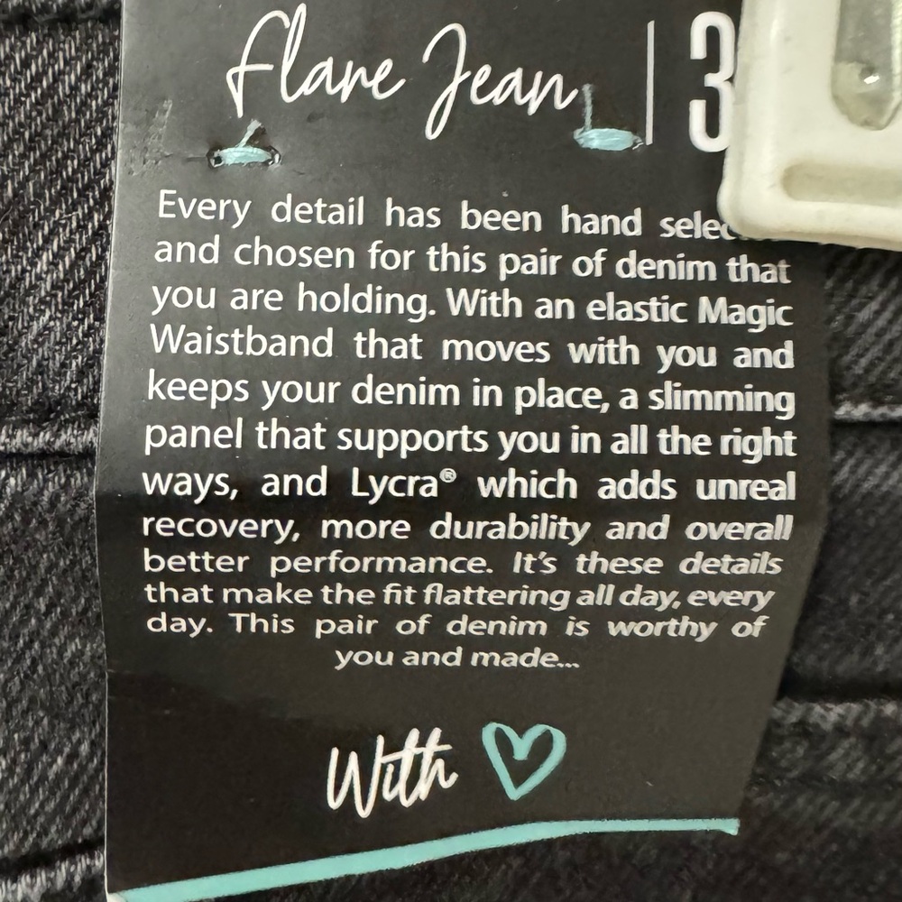 LuLaRoe Women's Flare Eclipse Wash Black Denim Jeans Size 32 - Picture 2 of 9